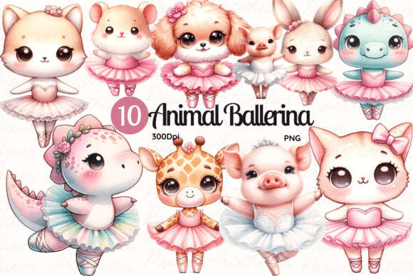 Adorable Designs: Using Baby Animal Ballerina Clipart