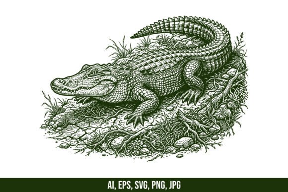 Alligator Animal Detailed Vector: A Designer's Bold Asset