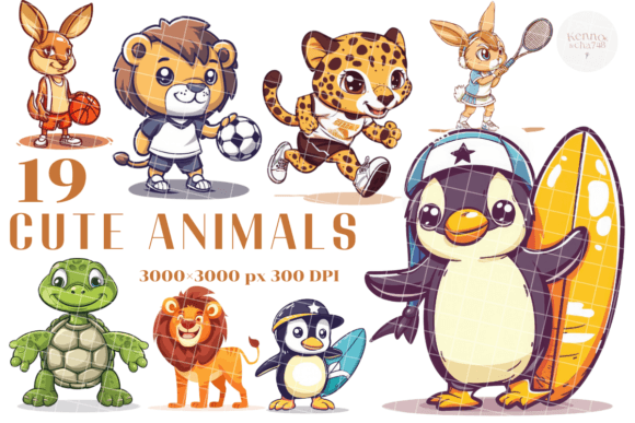Bring Playful Energy to Your Projects with Cute Animal Sports Clipart