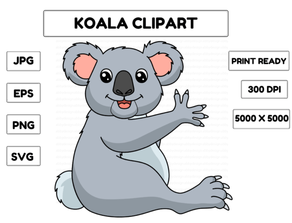 Bring Your Projects to Life with Koala Animal Cartoon Colored Clipart