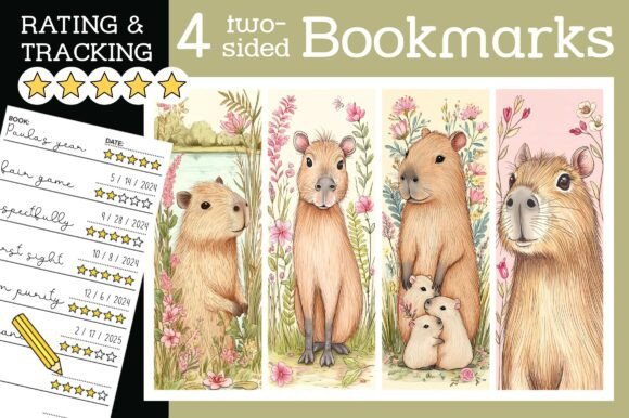 Capybara Bookmark: A Cute Animal Design for Tracking Readings