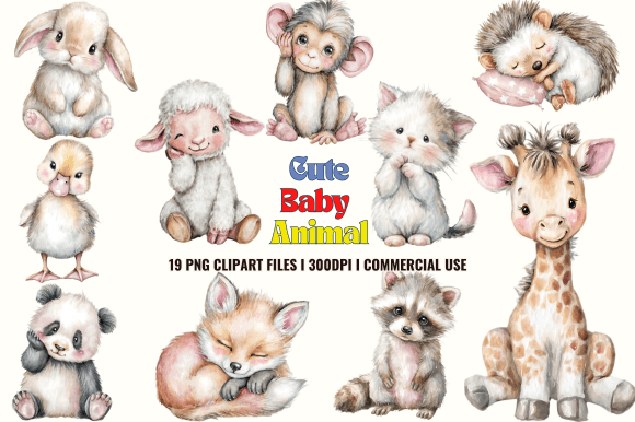 Cute Baby Animal Clipart: Infusing Whimsy into Your Projects