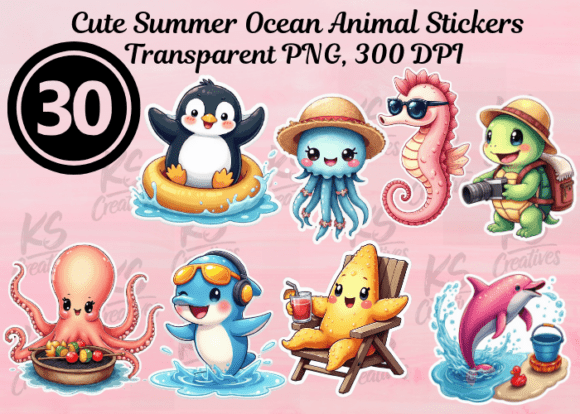 Cute Summer Ocean Animal Stickers: A Designer's Guide to Summer Charm
