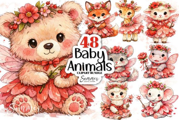Enchanting Forest Decor with Watercolor Nursery Baby Animal Fairies