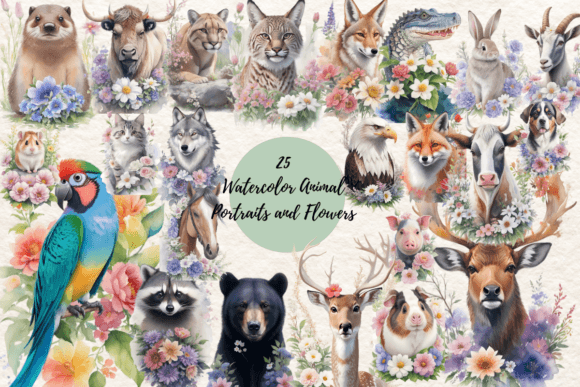 Enchanting Watercolor Animal & Flower Art for Modern Creators