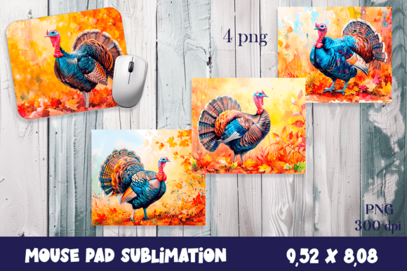 Farm Turkey Sublimation Animal Mouse Pad Design Assets