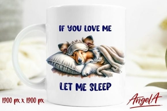 Funny Animal Mug Design: Sleeping Dog, Spaniel Sublimation