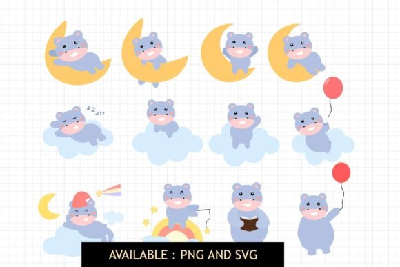 Kawaii Animal Hippo Collection: Adding Whimsy to Your Projects
