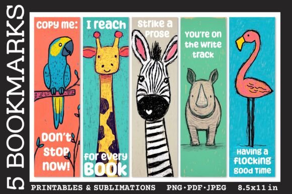 Reading Quotes Bookmarks: Design with Animal Charm