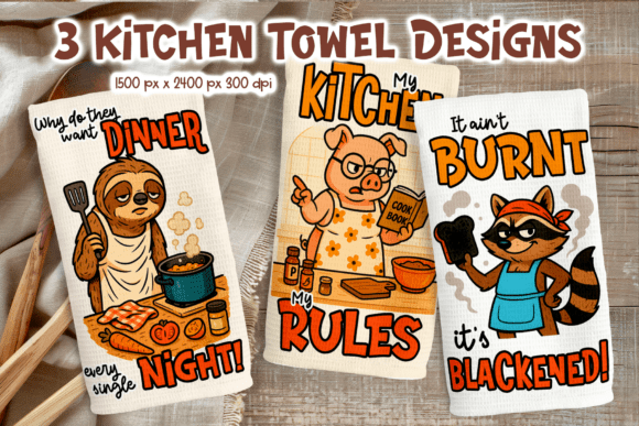 Sarcastic Animal Kitchen Towel Design: Quirky Humor for Modern Kitchens